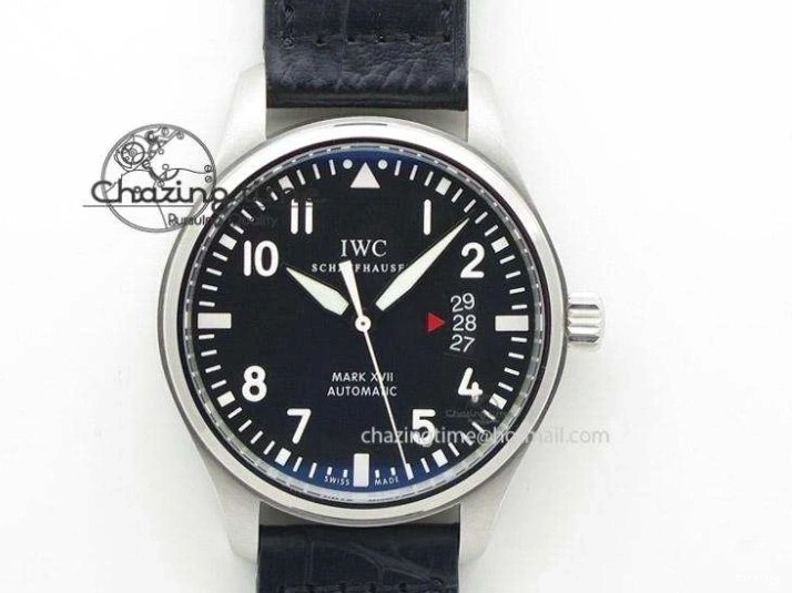 MIROTIME 0511 GoodFit Portofino SCHAFFHAUSEN SS MKF 1:1 V2 Best Edition Black Dial On Black Leather Strap A 7350